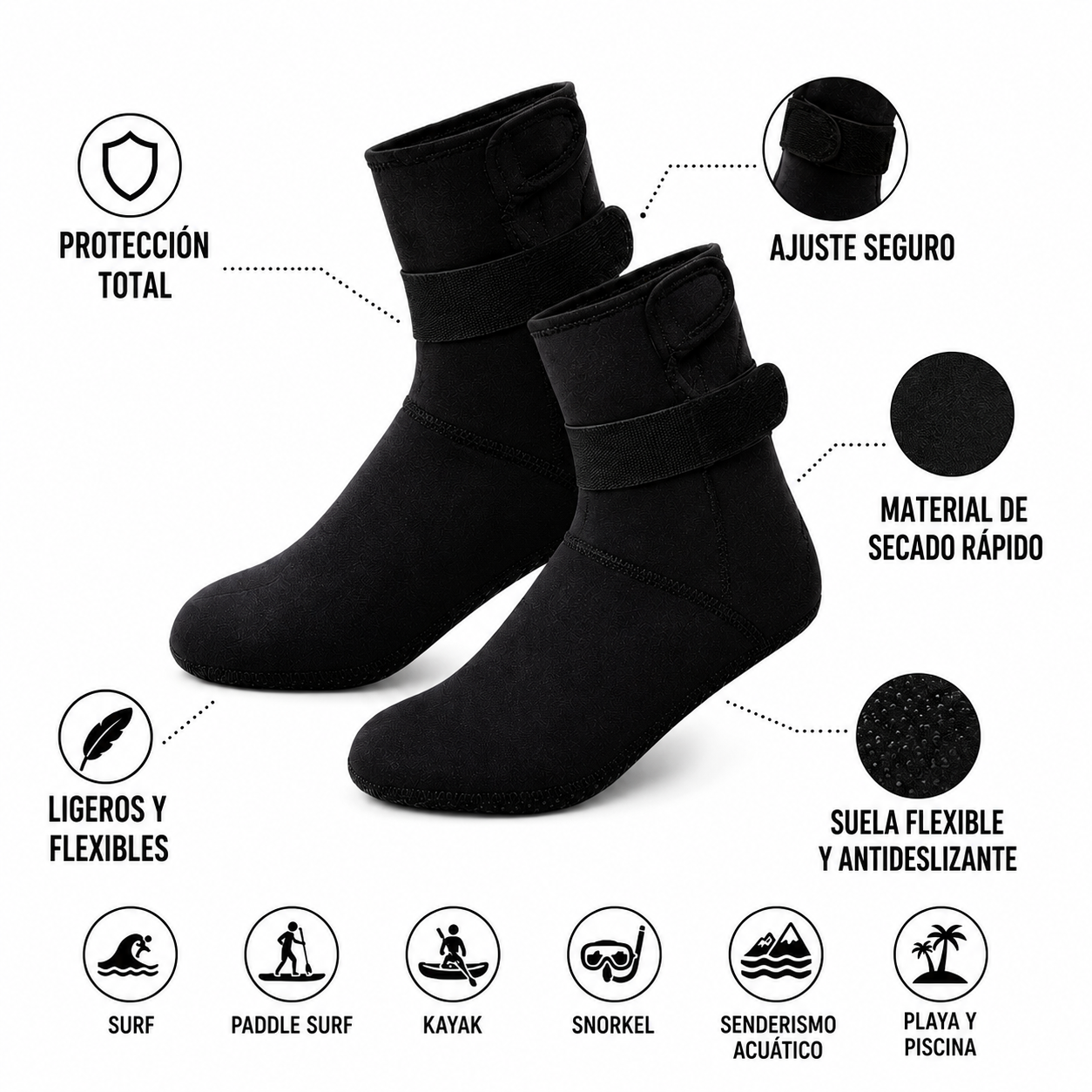 Calcetines Acuáticos Barefoot Aqua™ – Protección Ligera para tus Aventuras